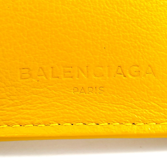 Balenciaga Paris Papier Mini Wallet in Neon Yellow Leather - EUC - Picture 8 of 14